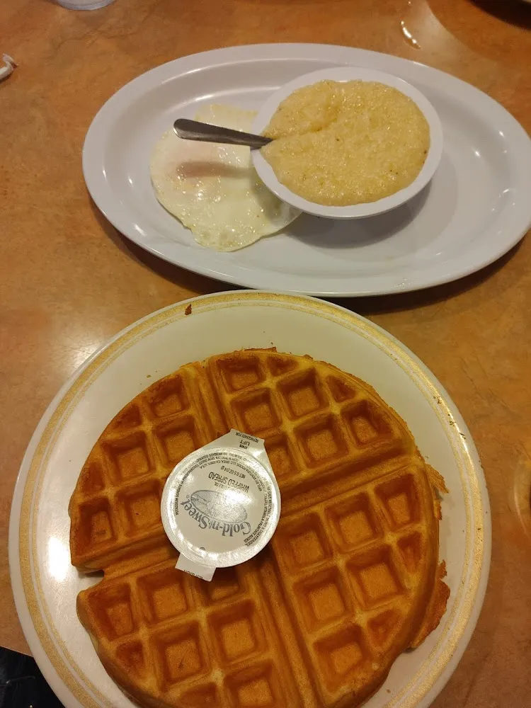 Eggs over Easy with Bacon and Waffle